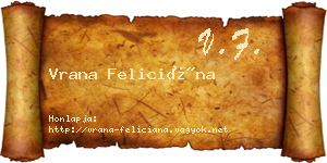 Vrana Feliciána névjegykártya